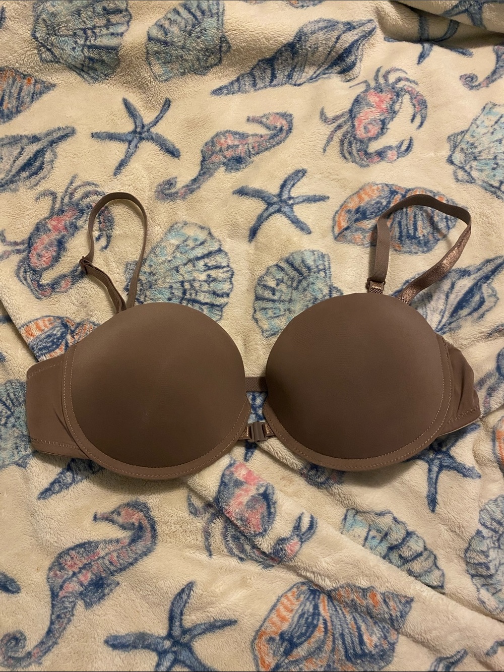 SHEIN Smooth Molded Bra in Taupe Brown
